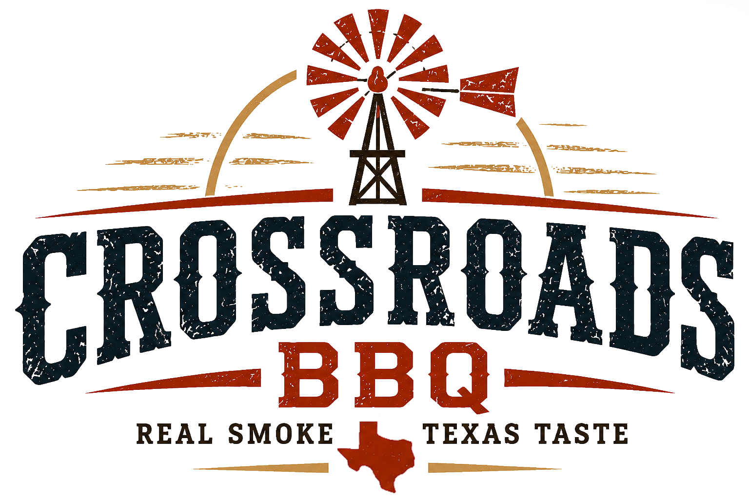 Crossroad BBQ Real Smoke Texas Taste logo